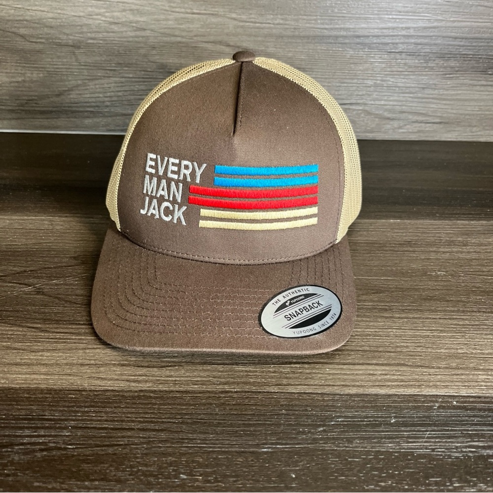 Every Man Jack Brown Tan Trucker Snapback Hat